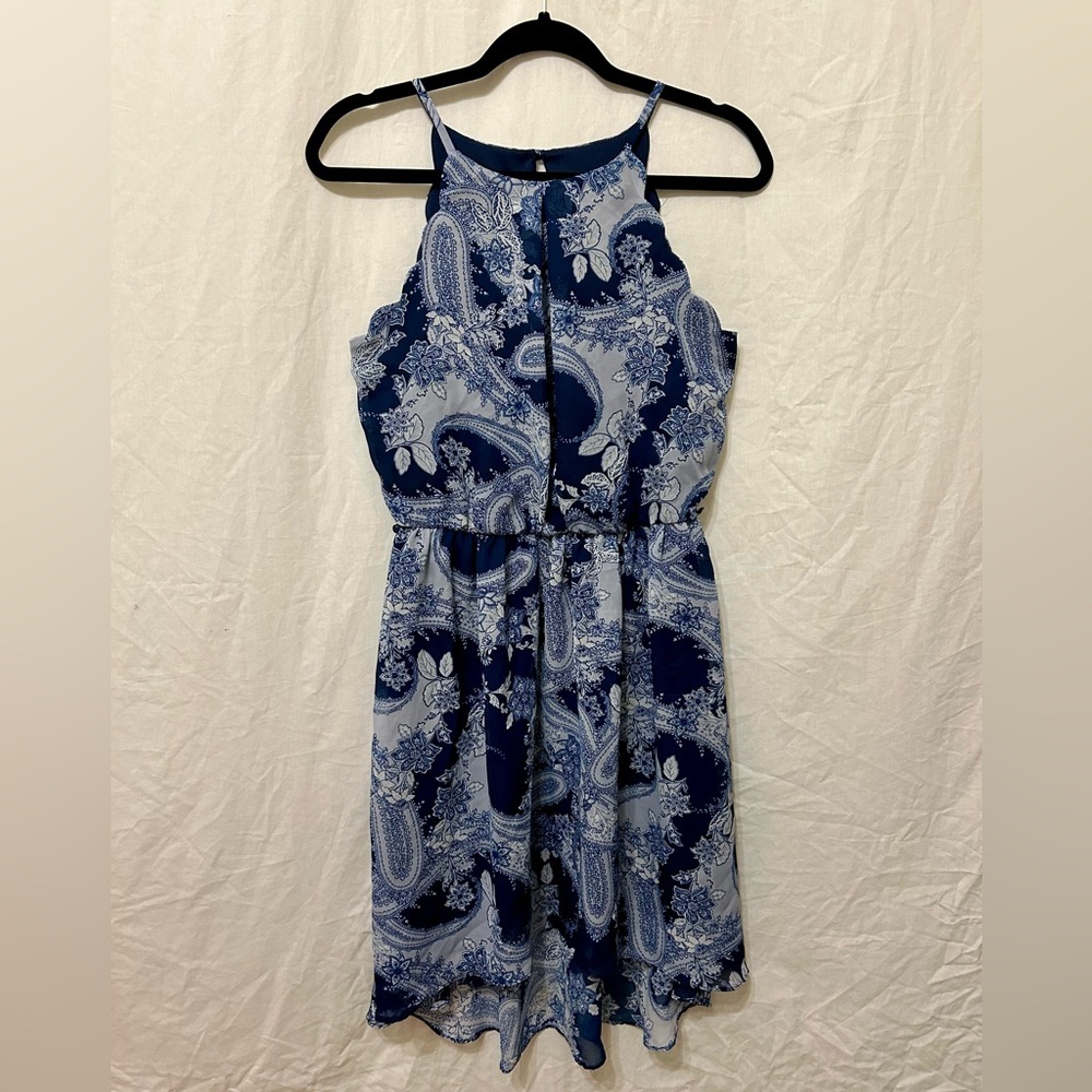 Dress Medium Halter Blue Floral IN San Fran.